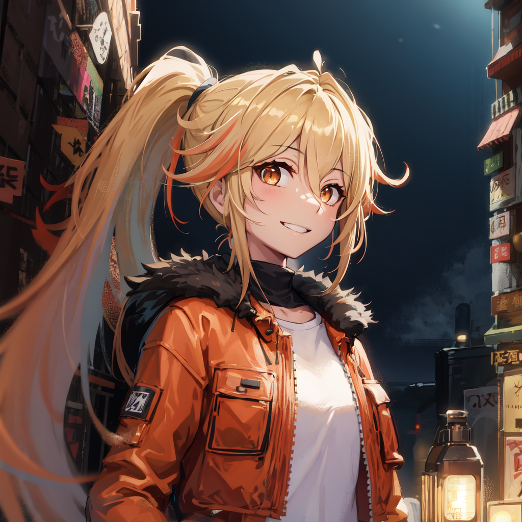 29632-1993586216-masterpiece, best quality,1girl,cave,night, convenient head,  blonde hair, orange streaked hair, high ponytail, light smile, loo.png
